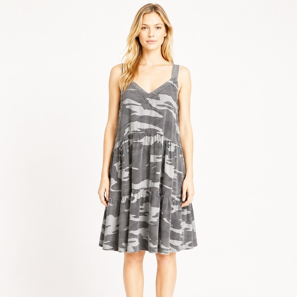 Splendid Women's Napa Camo Dress Gray size small sundress loose fit